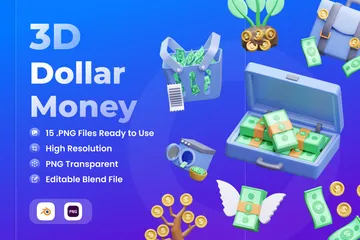 Dollar Money 3D Icon Pack
