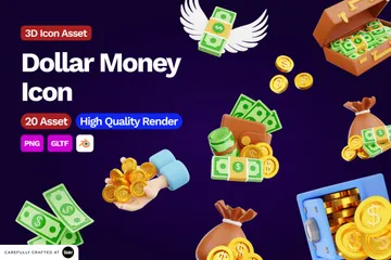 Dollar Money 3D Icon Pack