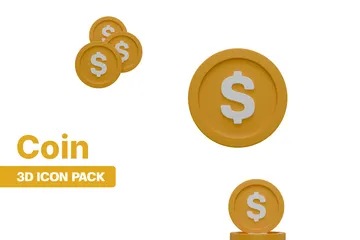 Pièce d'un dollar Pack 3D Icon