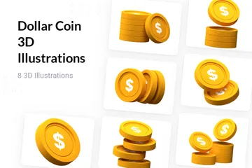 Dollarmünze 3D Illustration Pack