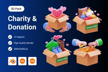 Donación de caridad Paquete de Icon 3D