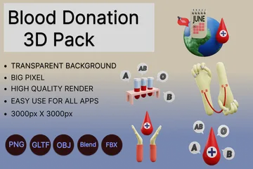 Donación de sangre Paquete de Icon 3D