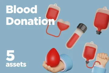 Donación de sangre Paquete de Icon 3D