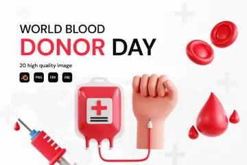 Donador de sangre Paquete de Icon 3D
