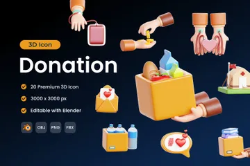 Donation 3D Icon Pack