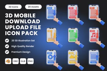 Download e upload de arquivos para celular Pacote de Illustration 3D