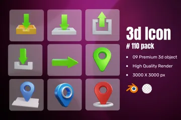 Download Upload Button 3D Icon Pack