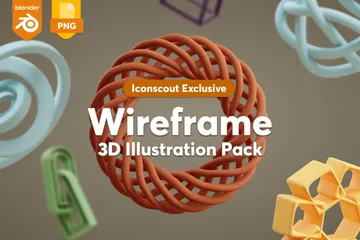 Drahtgitter 3D Illustration Pack