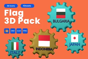 Drapeau Pack 3D Icon