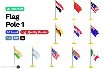 Drapeau Pack 3D Icon