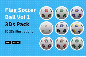 Drapeau Ballon De Football Vol 1 Pack 3D Icon