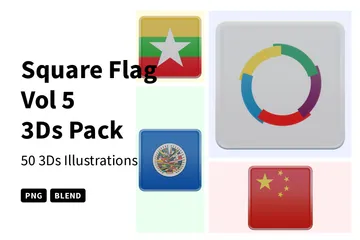 Drapeau carré Vol 5 Pack 3D Icon