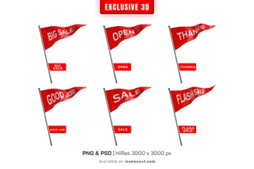 Drapeau promotionnel Pack 3D Illustration