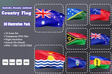 Drapeau du pays Pack 3D Icon