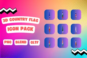 Drapeau du pays Pack 3D Icon