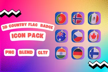 Drapeau du pays Pack 3D Icon