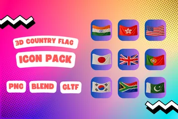 Drapeau du pays Pack 3D Icon