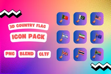 Drapeau du pays Pack 3D Icon