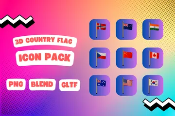 Drapeau du pays Pack 3D Icon