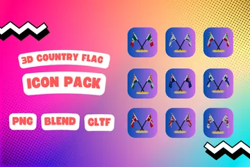 Drapeau du pays Pack 3D Icon