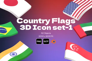 Drapeaux de pays Pack 3D Icon