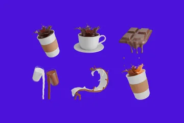 Drink Splash Variation 3D Icon Pack