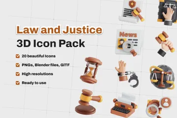 Droit et justice Pack 3D Icon