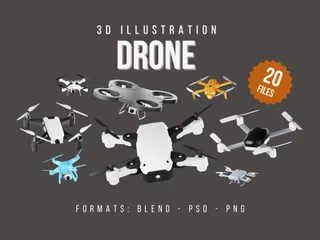 Drone 3D Icon Pack