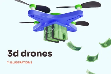 Drones 3D Illustration Pack