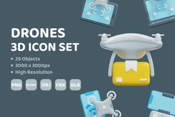 Drones Pack 3D Icon