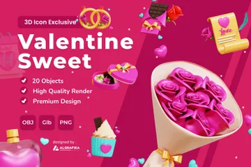 San Valentín dulce Paquete de Icon 3D