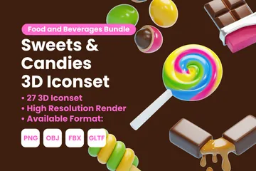 Dulces y Caramelos Paquete de Icon 3D