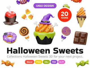 Dulce de Halloween Paquete de Icon 3D
