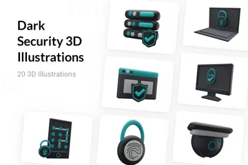 Dunkle Sicherheit 3D Illustration Pack