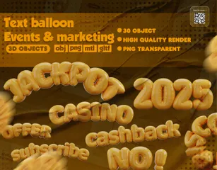 Dynamic Balloon Text For Event & Marketing 3D Icon Pack