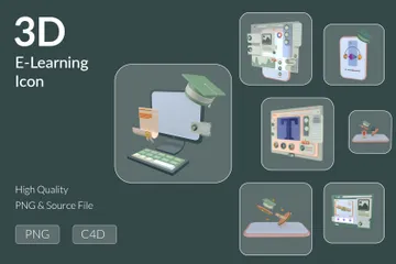 Aprendizaje electrónico Paquete de Icon 3D