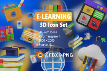 Aprendizaje electrónico Paquete de Icon 3D