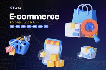 Comércio eletrônico Pacote de Icon 3D