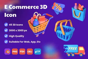 E Commerce 3D Icon Pack