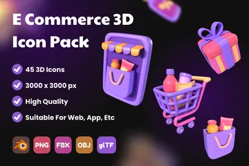 E Commerce 3D Icon Pack