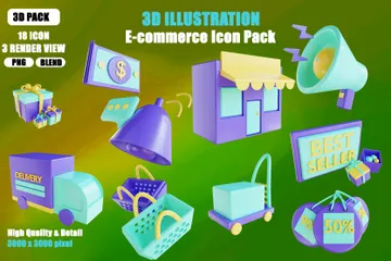 E Commerce 3D Icon Pack