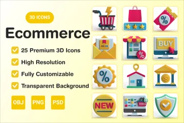 E-commerce 3D Icon Pack