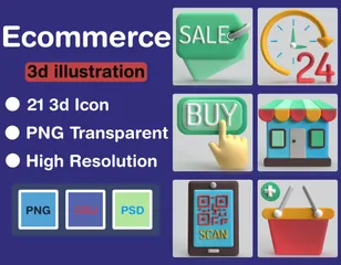 E-Commerce 3D Icon Pack