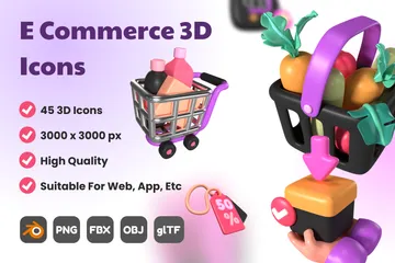 E Commerce 3D Icon Pack