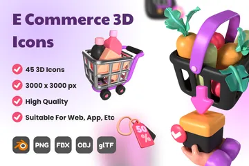 Commerce électronique Pack 3D Icon