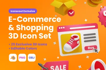 E-Commerce And Shopping 3D Illustration Pack