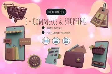 E-Commerce And Shopping 3D Icon Pack