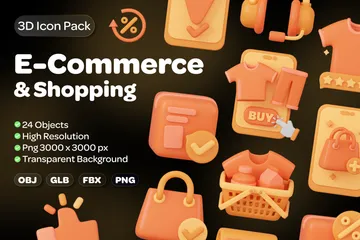 E-Commerce And Shopping 3D Icon Pack