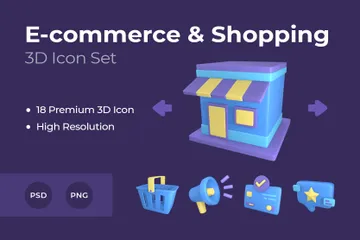 Comércio eletrônico e compras Pacote de Illustration 3D