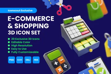 Comércio eletrônico e compras Pacote de Icon 3D